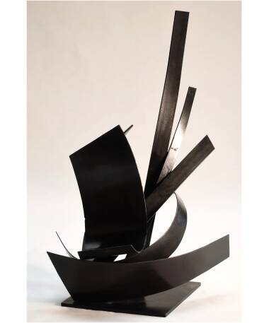 solea iron abstract sculpture by artist pablo lara