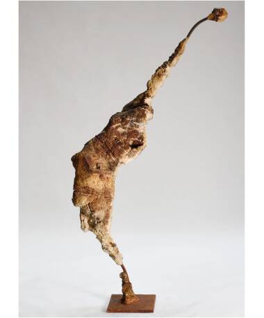 metal and stone sculpture by Spanish artist Pablo Lara