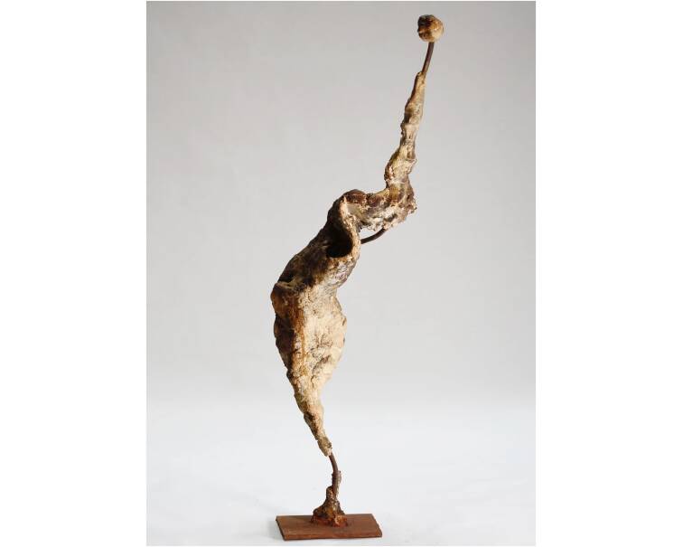 metal and stone sculpture by Spanish artist Pablo Lara