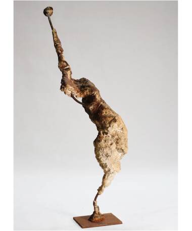 metal and stone sculpture by Spanish artist Pablo Lara