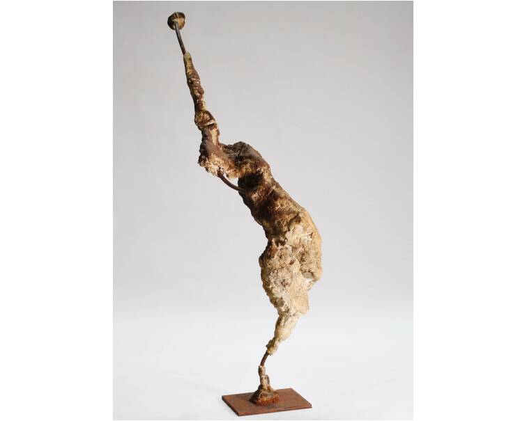 metal and stone sculpture by Spanish artist Pablo Lara