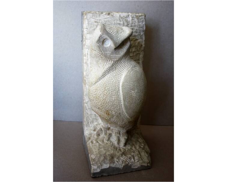 buho stone sculpture by Spanish artist Pablo Lara