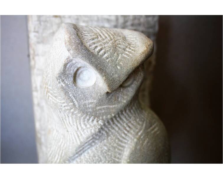 buho stone sculpture by Spanish artist Pablo Lara