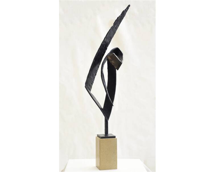 señalaito iron abstract sculpture by artist pablo lara