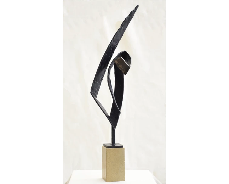 señalaito iron abstract sculpture by artist pablo lara