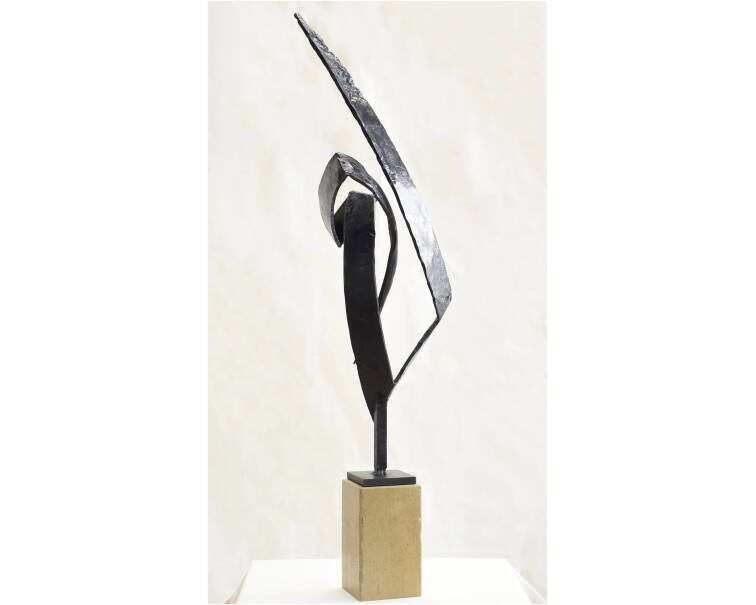 señalaito iron abstract sculpture by artist pablo lara