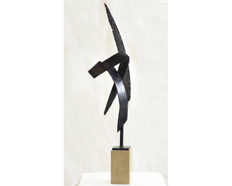 señalaito iron abstract sculpture by artist pablo lara