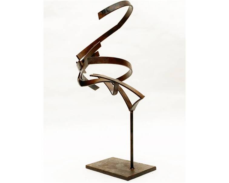 mudra iron abstract sculpture by artist pablo lara