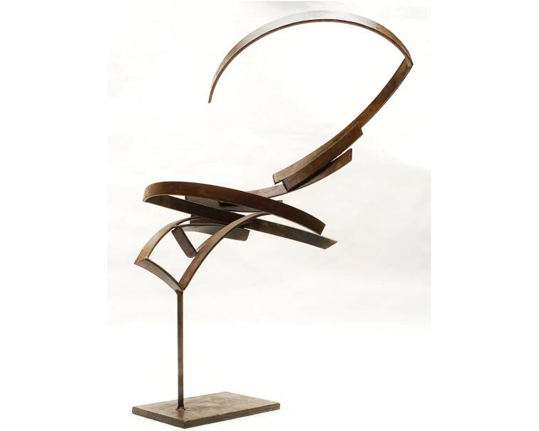 mudra iron abstract sculpture by artist pablo lara